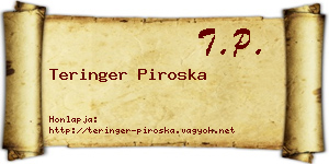 Teringer Piroska névjegykártya